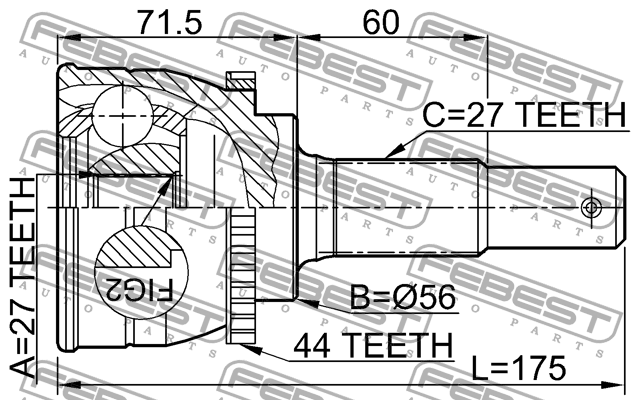 ШРУС 0210-C24A44 0210-C24A44 FEBEST