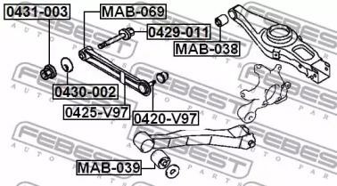 Эксцентрик MITSUBISHI PAJERO IV/MONTERO V87W/V97W 2006- 0430-002 0430-002 FEBEST