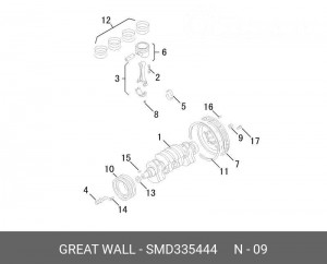 Подшипник GREAT WALL Hover H3 коленвала ОЕ SMD335444 GREAT WALL
