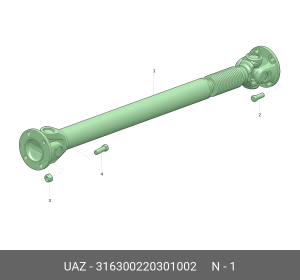 Вал карданный УАЗ-3163,2363 с 2014г. передний (L=753мм) (ОАО УАЗ) 316300220301002 UAZ UAZ