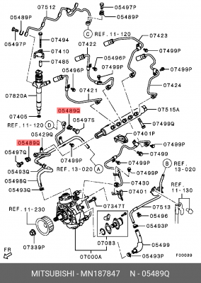 Кольцо уплотнительное MITSUBISHI ASX форсунки топливной OE MN187847 MITSUBISHI