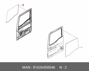 Опускное стекло справа тонированное MAN 81626450048 MAN