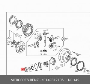 подшипник роликовый конический A 014 981 21 05 MERCEDES BENZ