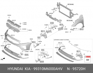 Датчик парковки KIA Cerato (18-) OE 99310M6000AHV HYUNDAI KIA