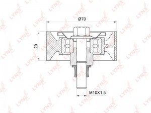 Ролик приводного ремня FIAT Ducato (2.3 D/JTD) обводной LYNX PB-7111 LYNXAUTO