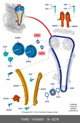 шайба муфты!\ Ford VCT 2.0L IVCT Turbo 1 476 605 FORD