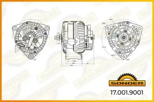 Генератор Premium 28V, 110A без шкива о.н MAN 51261017268 / MAHLE - MG 795 — 2 г 170019001 SONDER
