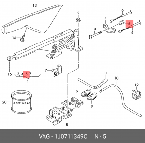 Гайка регулировочная ручного тормоза VAG 1J0 711 349 C VAG