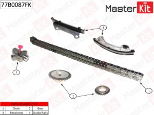 Комплект цепи ГРМ Nissan Patrol. Renault Master 3.0DTi ZD3 00- 77B0087FK 77B0087FK MASTER KIT