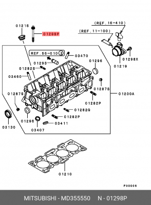 Болт MITSUBISHI Carisma,Colt,Lancer головки блока OE MD355550 MITSUBISHI