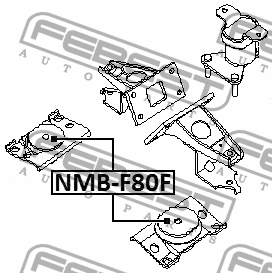 сайлентблок передней подушки двигателя!\ Nissan Maxima/Cefiro A32 94-06 NMB-F80F FEBEST