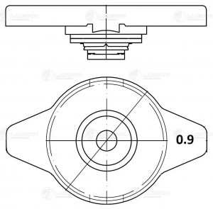Крышка (пробка) радиатора для ам Toyota,Mitsubishi,Suzuki,Mazda 0.9 bar (мал. кл LL 1903 LUZAR