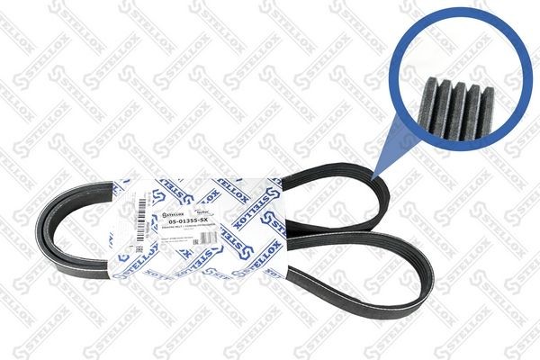 ремень поликлиновой! 5PK1355 \ Opel Astra 1.4/1.6 04> 05-01355-SX STELLOX