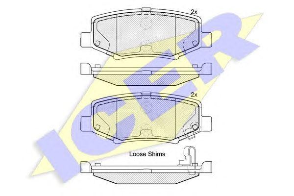 181909 колодки дисковые задние!\ Jeep Wrangler 2.8CRDi/3.8 V6 07> 181909 ICER