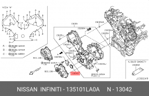 Сальник кол вала передний NISSAN 135101LA0A 13510-1LA0A NISSAN