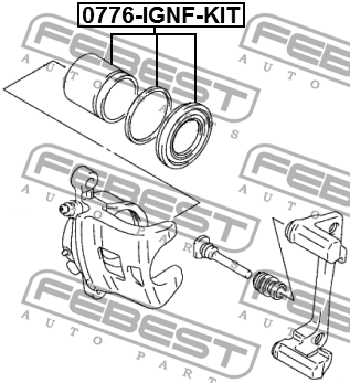 Поршень суппорта тормозного переднего ремкомплект D51.1 0776-IGNF-KIT FEBEST