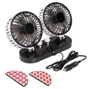 Вентилятор салонный 12В, 2х15"см (двойной, пластик, на скотч) /AIRLINE/ ACF-12-06 AIRLINE