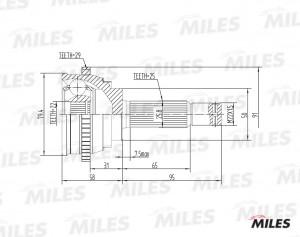 ШРУС наружный HYUNDAI ACCENT/ELANTRA 1.3-1.6 94-05 (с ABS) (GKN 303902) GA20161 GA20161 MILES