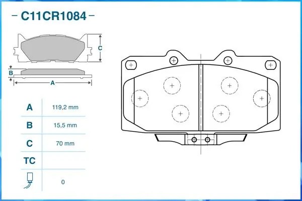 Тормозные колодки передние Low Metallic C11CR1084 C11CR1084 CWORKS