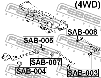 SUBARU LEGACY (B11) 1994-1998 SAB-008 FEBEST