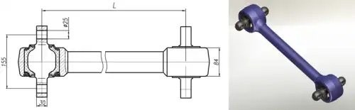 6418-2919014 Штанга реактивная БААЗ 64182919014 BAAZ