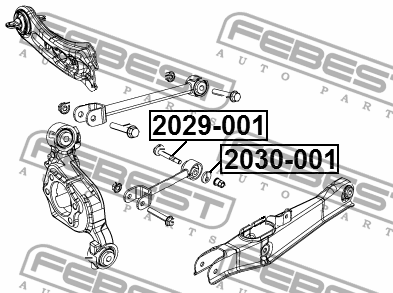 Болт с втулкой эксцентрик CHRYSLER SEBRING II, JEEP GRAND CHEROKEE III/IV 2029-0 2029-001 FEBEST