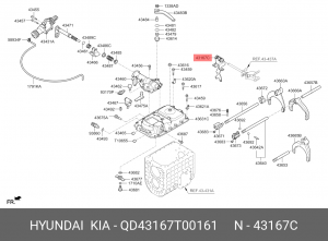 Кронштейн вала кулисы UNIVERSE QD43167T00161 HYUNDAI KIA