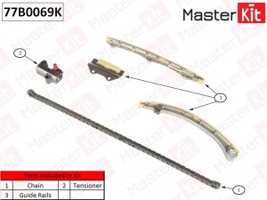 Комплект цепи ГРМ (без звездочек) HONDA ACCORD VII/CIVIC VII/CR-V II K20A 01- 77 77B0069K MASTER KIT