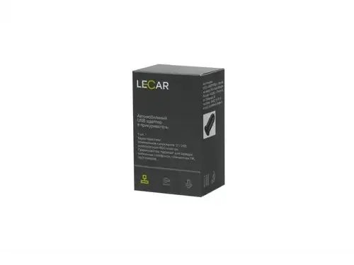 Адаптер автомобильный 2хUSB 2.1А в прикуриватель 12/24В LECAR000045209 LECAR
