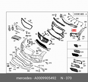 0009905492 Клипса A0009905492 MERCEDES BENZ