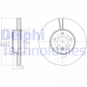 BG9061 диск тормозной передний! \ BMW X5/X6 E70/E71 3.0si/3.0d 07> BG9061 DELPHI