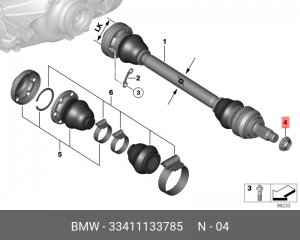Гайка BMW ступицы задней OE 33 41 1 133 785 BMW
