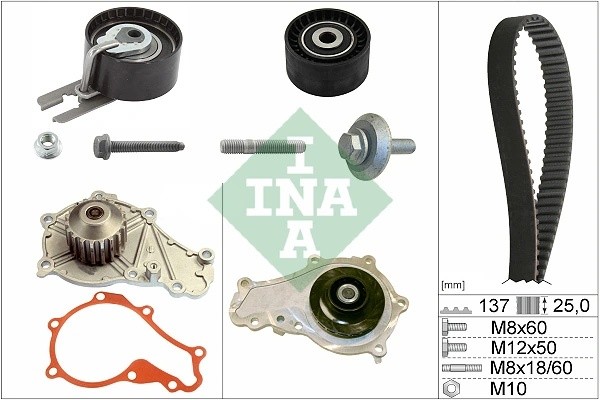 рем.к-кт ГРМ с помпой!\ Citroen Berlingo/C3/C4/Xsara 1.6HDi 99> 530 0375 30 INA