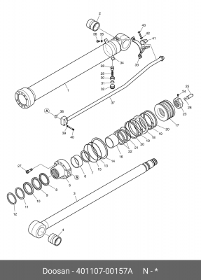 401107-00157A Ремкомплект г/ц ковша K9002308 DX140/180LC 401107-00157A DOOSAN
