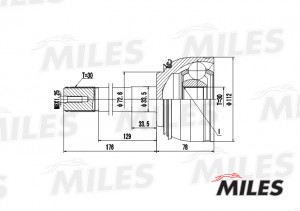ШРУС наружный TOYOTA LAND CRUISER 4.2/4.7 98- (GKN 305451) GA20487 GA20487 MILES