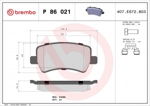 Колодки тормозные P86021 P86021 BREMBO