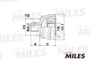 ШРУС наружный AUDI 80/90 1.6-1.9D 88-91 (GKN 302128) GA20012 GA20012 MILES