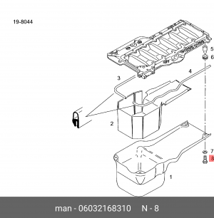 6-гран. фланцевый винт M8X50-10.9-MAN183 06032168310 MAN