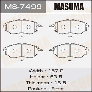 колодки дисковые передние !с антискр. пл.\ Subaru Legacy/Outback/Tribeca 2.0/2.5 MS7499 MASUMA