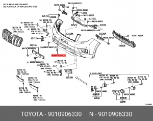 болт крепления бампера!\ Toyota 90109-06330 TOYOTA