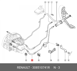 Трубка RENAULT Sandero (09-14) цилиндра сцепления OE 308510741R RENAULT