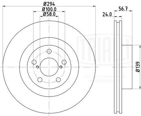 Диск торм. Subaru XV (12-) перед. d=293 (DF 220101)  2шт DF 220101 TRIALLI