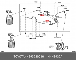 кольцо уплотнительное для трубки пневмоцилиндров! (п)\ Toyota 48932-30010 TOYOTA