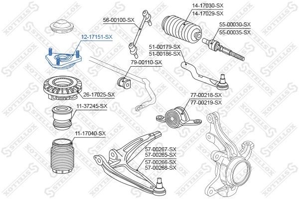 опора амортизатора переднего!\ Honda Civic FK -2006 12-17151-SX STELLOX