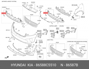 Заглушка буксировочного крюка 86588-C5510 86588C5510 HYUNDAI KIA