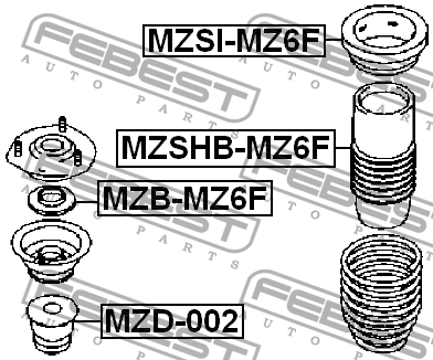 Пыльник амортизатора MZSHB-MZ6F MZSHB-MZ6F FEBEST