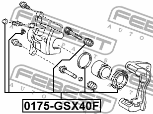 РЕМКОМПЛЕКТ СУППОРТА ТОРМОЗНОГО ПЕРЕДНЕГО подходит для TOYOTA AVALON GSX40 2012. 0175-GSX40F FEBEST