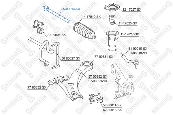 тяга рулевая!\ Toyota Camry 2.0 16V/2.4 16V/3.5 24V 06> 55-00014-SX STELLOX