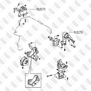 Опора двигателя задняя TOYOTA Avensis/Corolla Verso 03- FL0270 FL0270 FIXAR