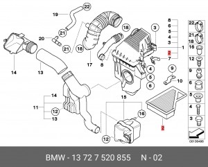 Фильтр воздушный MINI Cooper OE 13 72 7 520 855 BMW